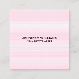 Trendiga rosa linjer Modern minimalistisk professi Fyrkantigt Visitkort