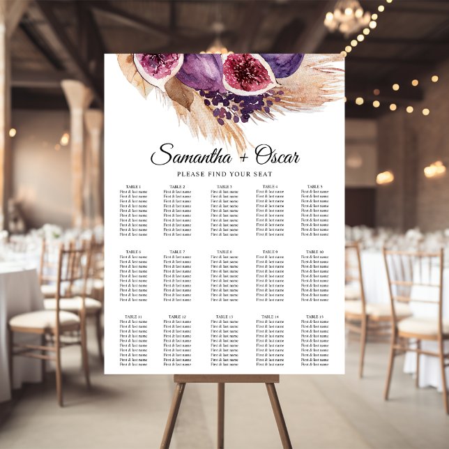 Trendiga Skönhet Purple Figs & Pampas Poster (Skapare uppladdad)