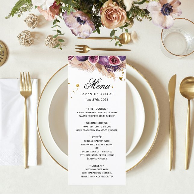 Trendiga Skönhet Purpurfikon & Pampas Meny (Skapare uppladdad)