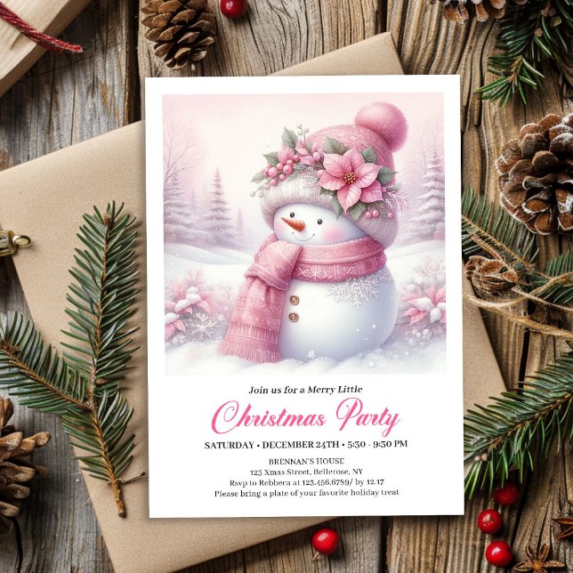 Trendiga snöiga skogs barn digital jul inbjudan (Trendy Snowy Forest Kids Digital Christmas Invitation

)