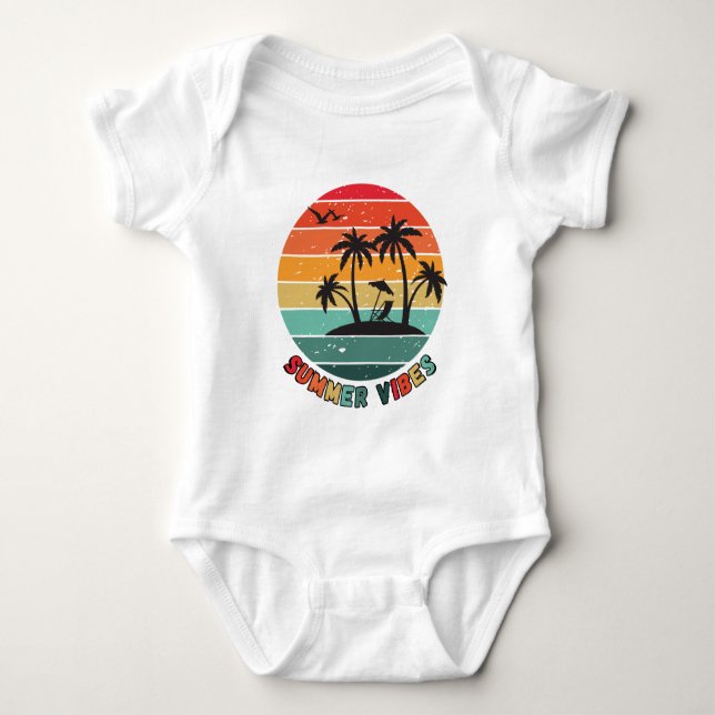 trendiga "sommar vibbar"  t shirt (Framsida)