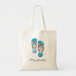 Trendiga sommarstrand flip flops tygkasse