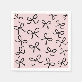 Trendiga söta små svarta bågar vita pappersservett