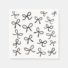 Trendiga söta små svarta bågar vita pappersservett