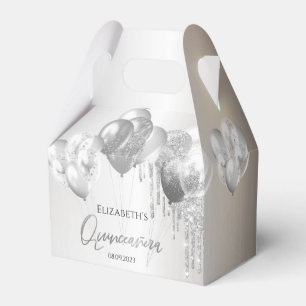 Trendiga Stylta Silver Glitterdroppar Ballonger Presentaskar