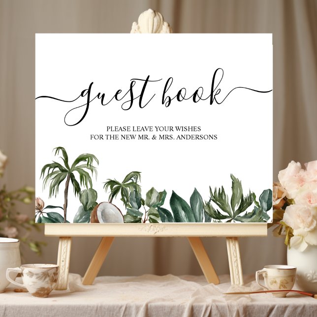 Trendiga tropiska akvarellgröna blad poster (Skapare uppladdad)