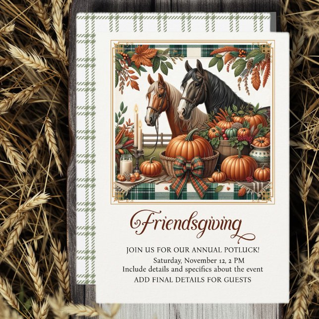 Trendiga Vännergivande Häst  Inbjudningar (Friendsgiving for Horse Lovers!)