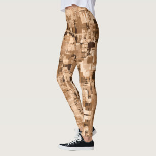 Trendiget Abstrakt i kaffeburen Leggings