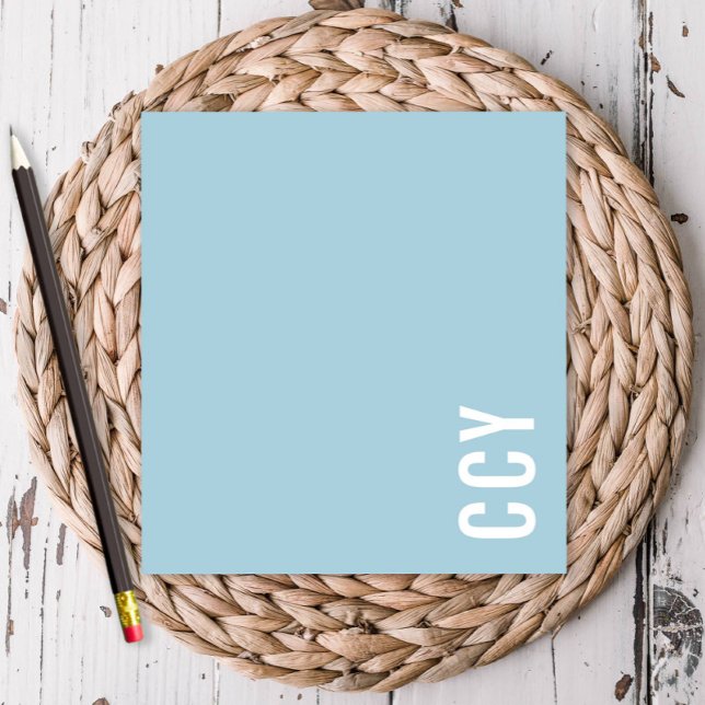 Trendiget All Cap Sideways Monogram Blue-Personlig Anteckningsblock (Skapare uppladdad)
