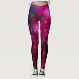 Trendiget Alla hjärtans dag Bokeh Hearts Leggings