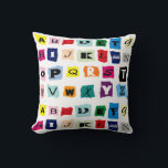 Trendiget Alphabet-rutor för fyrkanter Kudde<br><div class="desc">Färgfyllda trendig med alfabet med bokstäver i fyrkanter i repetera mönster på kudde.</div>