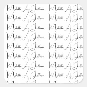 Trendiget Anpassat namn för Cute Calligraphy-Kreat Fyrkantigt Klistermärke