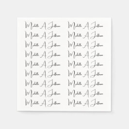 Trendiget Anpassat namn för Cute Calligraphy-Kreat Pappersservett