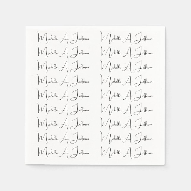 Trendiget Anpassat namn för Cute Calligraphy-Kreat Pappersservett (Framsidan)