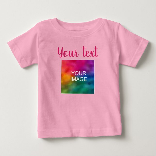 Trendiget anpassningsbar Bild Handskriven-Rosa T Shirt (Framsida)