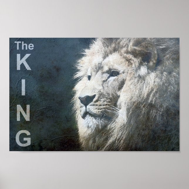 Trendiget anpassningsbar Lejon mall Djurart Kung Poster (Framsidan)