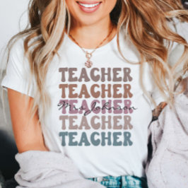 Trendiget anpassningsbar Teacher Stacks Retro T Shirt