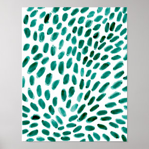 Trendiget Aqua Teal Abstrakt Mönster Poster