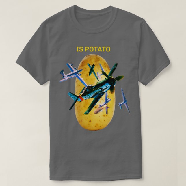 Trendiget är Potato med militärflygplan T Shirt (Design framsida)