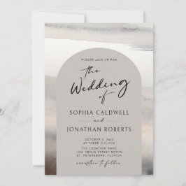 Trendiget Arch Earth Tones Bröllop Inbjudningar