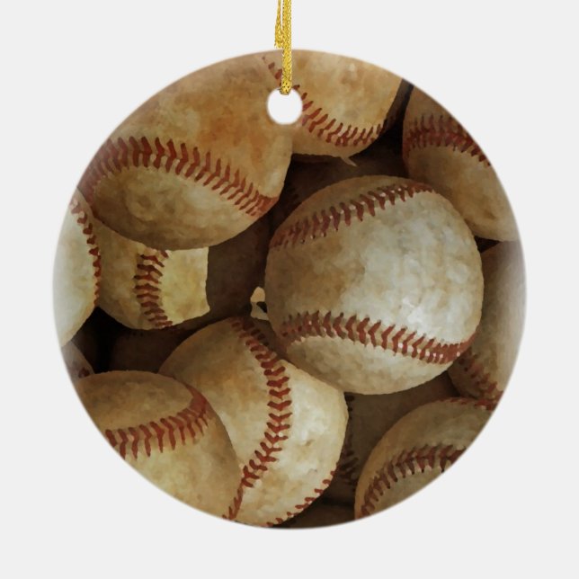 Trendiget Baseball Artwork - julprat Julgransprydnad Keramik (Baksidan)