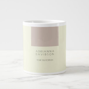Trendiget Beige Färg White minimalist Jumbo Mugg