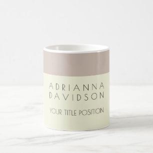 Trendiget Beige Färg White minimalist Kaffemugg