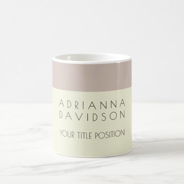 Trendiget Beige Färg White minimalist Kaffemugg (Center)