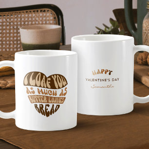 Trendiget Beige Heart Funny Valentine's Kaffemugg