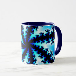 Trendiget Blå och vit rektangel Mugg