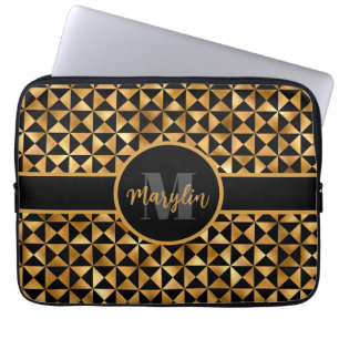 Trendiget BLACK OCH GULD ELEGANT Laptop Fodral