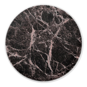 Trendiget Black & Ro Guld Rosa Glitter Marble Glam Knopp