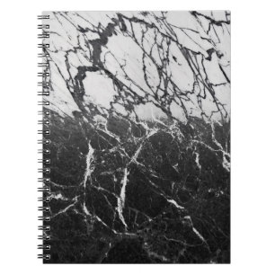 Trendiget Black & White Marble Modern Glam Anteckningsbok