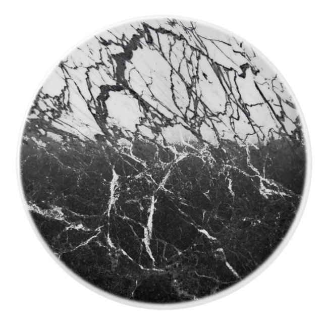 Trendiget Black & White Marble Modern Glam Knopp (Framsidan)