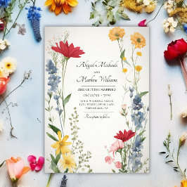 Trendiget Blommigt Bröllop Inbjudningar