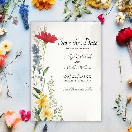 Trendiget Blommigt Bröllop Spara Datumet