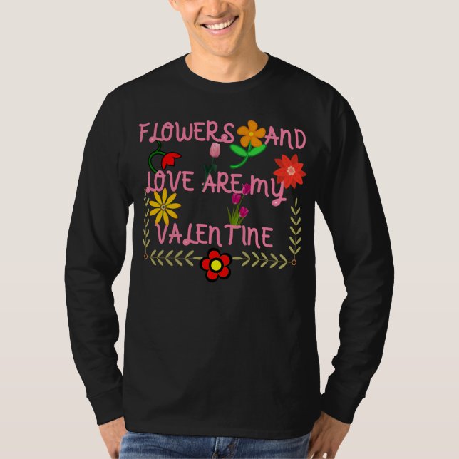 trendiget blommigt Sketch Modern Grad Script svart T Shirt (Framsida)