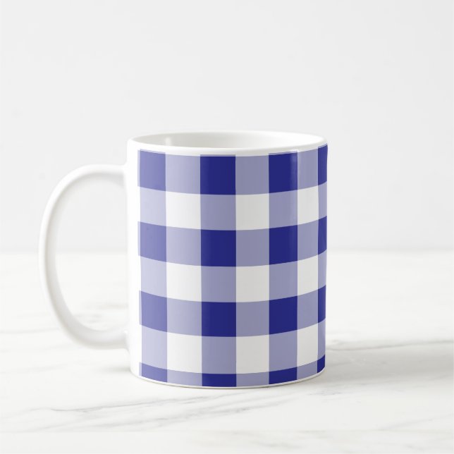 Trendiget Blue and White Buffalo Play Mönster Kaffemugg (Vänster)