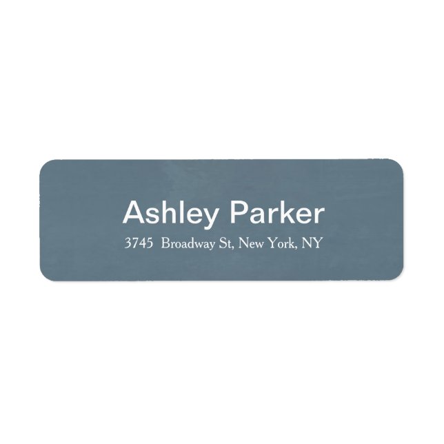 Trendiget Blue Grått Modern Elegant Snyggt Returadress Etikett (Framsidan)