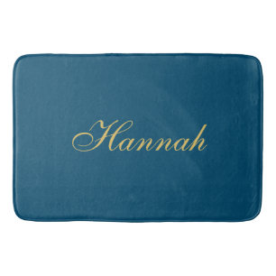 Trendiget Blue Guld Professionell minimalist Namn Badrumsmatta