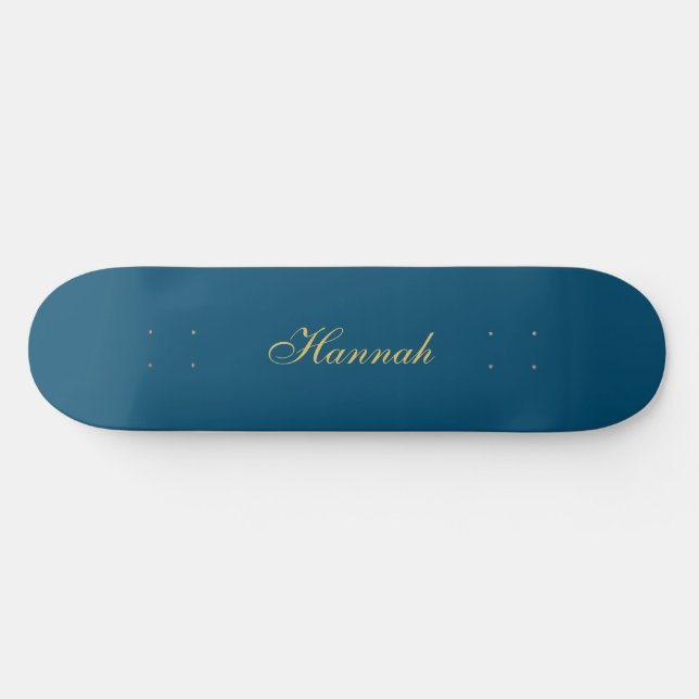 Trendiget Blue Guld Professionell minimalist Namn Mini Skateboard Bräda 18,5 Cm (Horz)