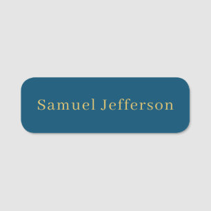 Trendiget Blue Guld Professionell minimalist Namn Namnbricka