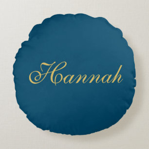 Trendiget Blue Guld Professionell minimalist Namn Rund Kudde