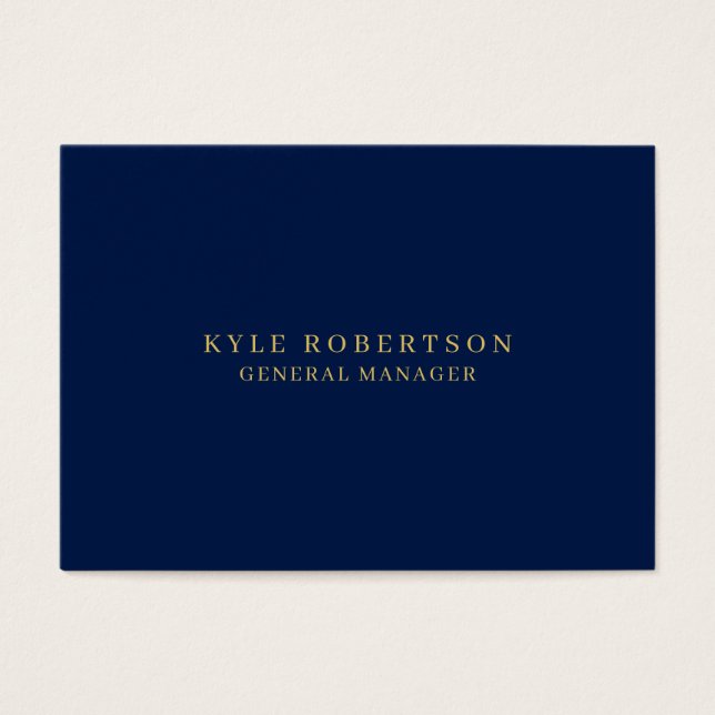 Trendiget Blue Guld Professionell Own Namn Visitkort (Framsidan)