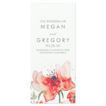 Trendiget Bröllopsprogram för vattenfärgsblommor, 