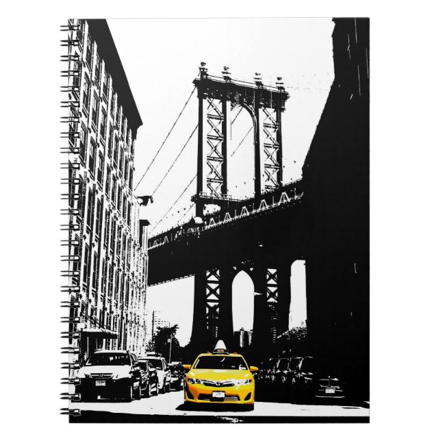 Trendiget Brooklyn Bridge New York City Pop Art Ny Anteckningsbok (Framsidan)