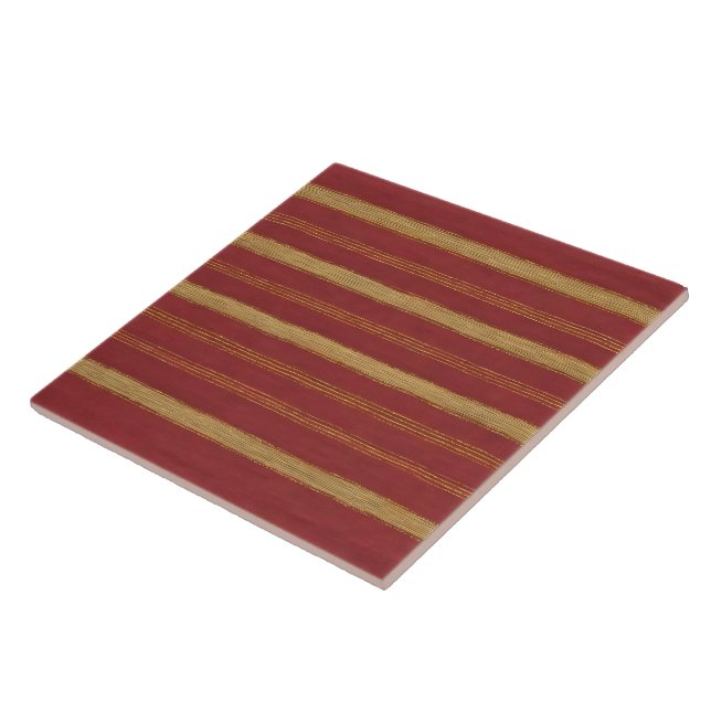 Trendiget Burgundy Guld Linen Collection Kakelplatta (Sidan)