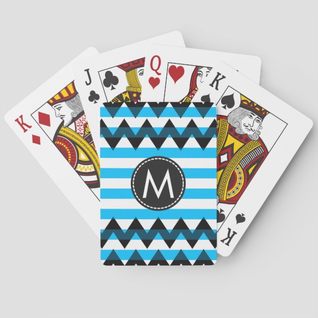 Trendiget Chevron Rand Mönster #10 Spel Kort (Baksidan)