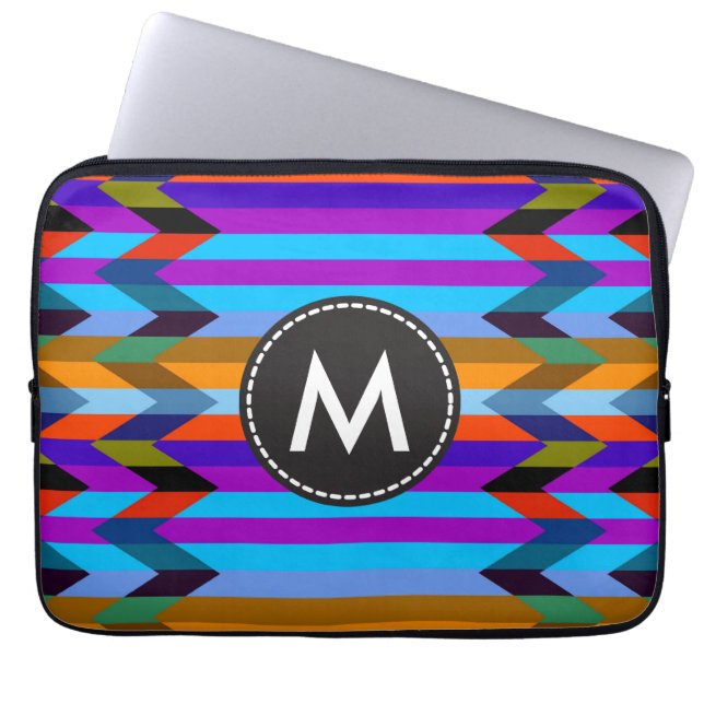 Trendiget Chevron Rand Mönster #18 Laptop Sleeve (Framsidan)