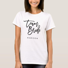 Trendiget chic Push Black Script Team Bride T Shirt